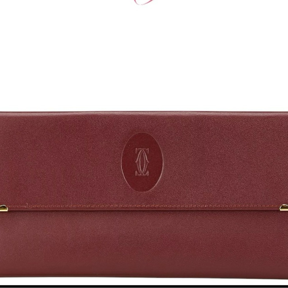 Cartier New Deep Red Leather Clutch wallet
